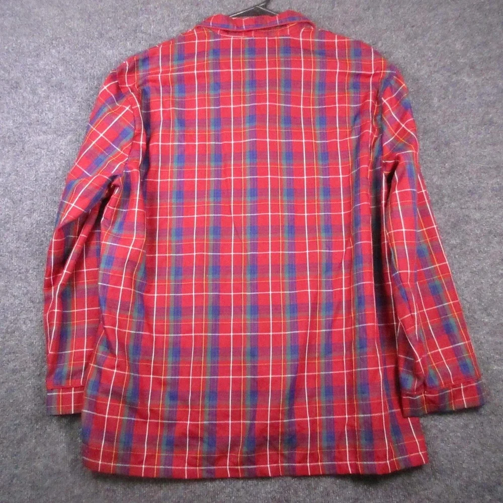 Disney Store Pajama Set Mens Large Red Plaid Mickey Mouse Flannel Button Front - Picture 3 of 14